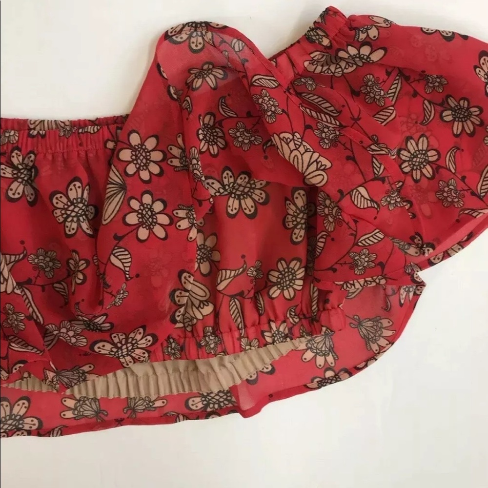 For love & lemons pia crop top floral Ruffle - Picture 6 of 8